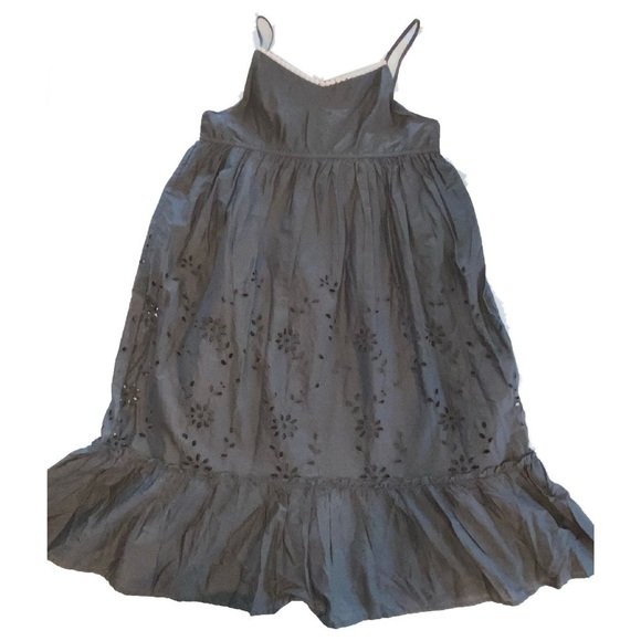NEW - GapKids Dark Gray Baby Doll Sundress with Eyelet Skirt Size XXL - Picture 1 of 8
